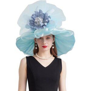 Women's Kentucky Derby Church Dress Hat 01-blue